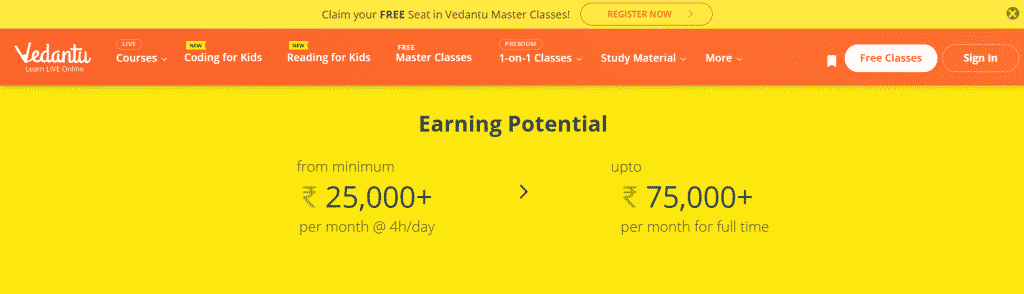 Vedantu an online teaching platform 