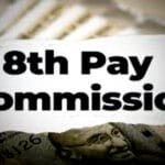 8th Pay Commission text overlaid on Indian currency background."